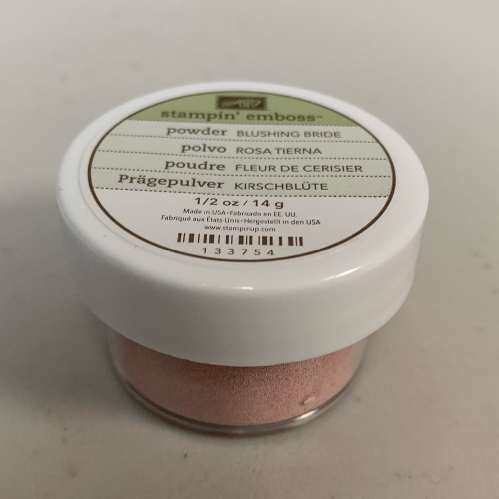 Stampin Up Emboss Powder Blushing Bride Pink Textured Raised Craft Scrapbook Art